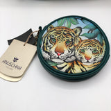 NWT 2pc hand painted tiger family crossbody w/ coin purse