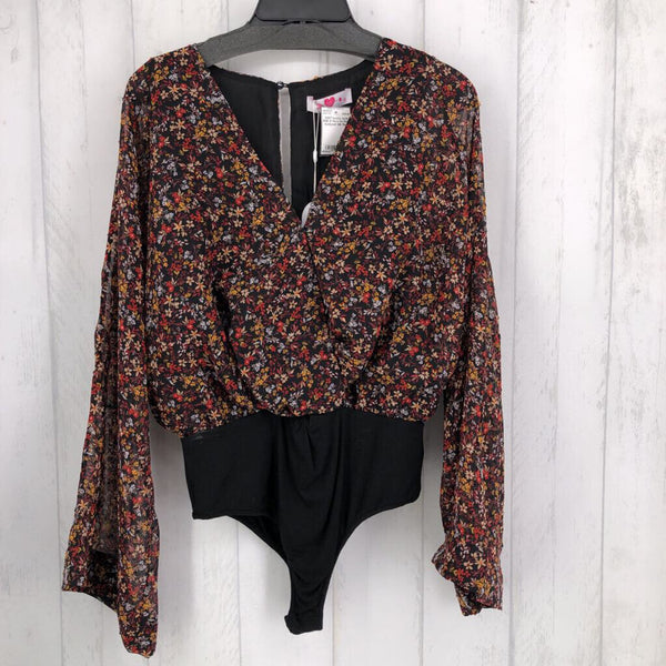 R95 S flare l/s floral bodysuit