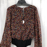 R95 S flare l/s floral bodysuit