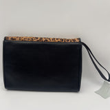 Leather/Calf hair leop wristlet