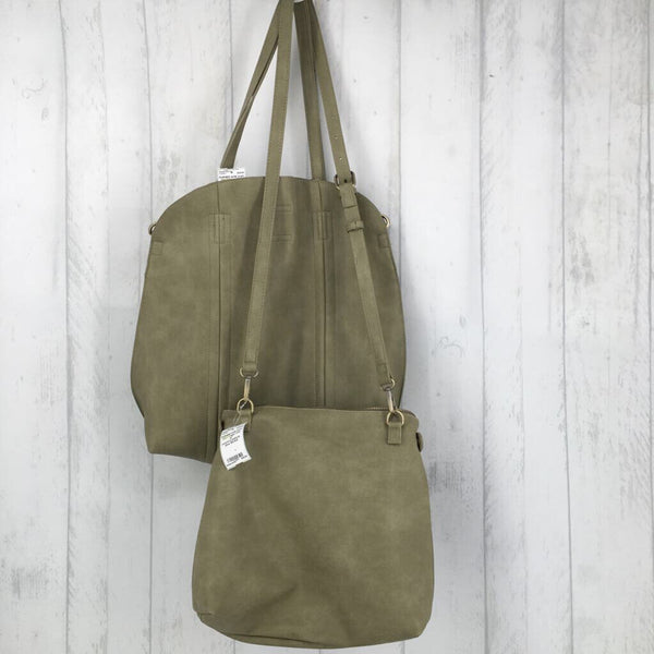 2-in-1 Vegan tote w/ pouch/crossbody