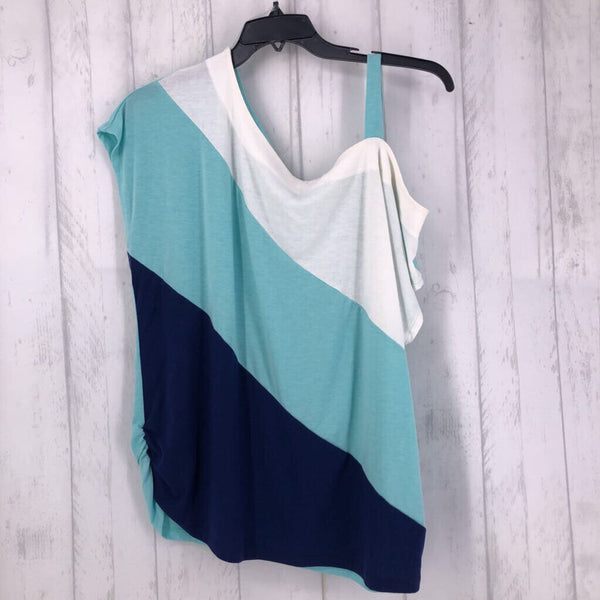 2x cold shoulder stripe top