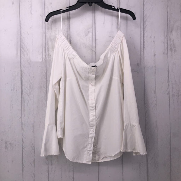 XS l/s off shoulder button down