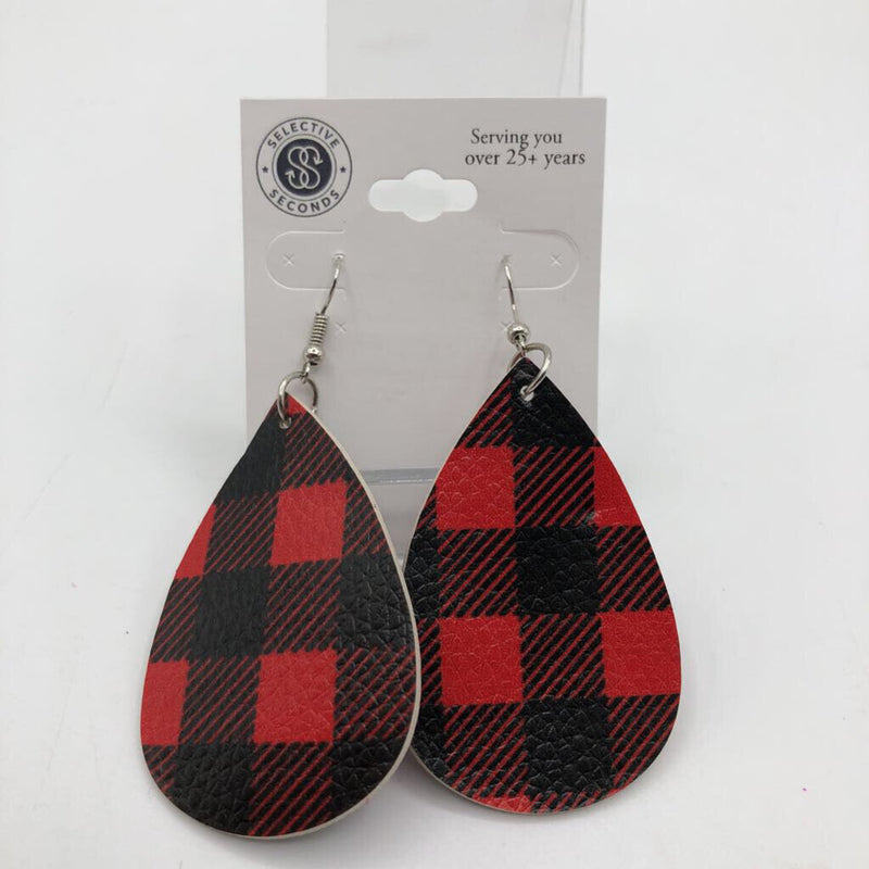 Buffalo Plaid Leather earrings