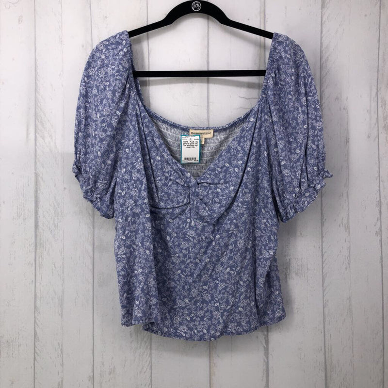 XXL s/s smocked top