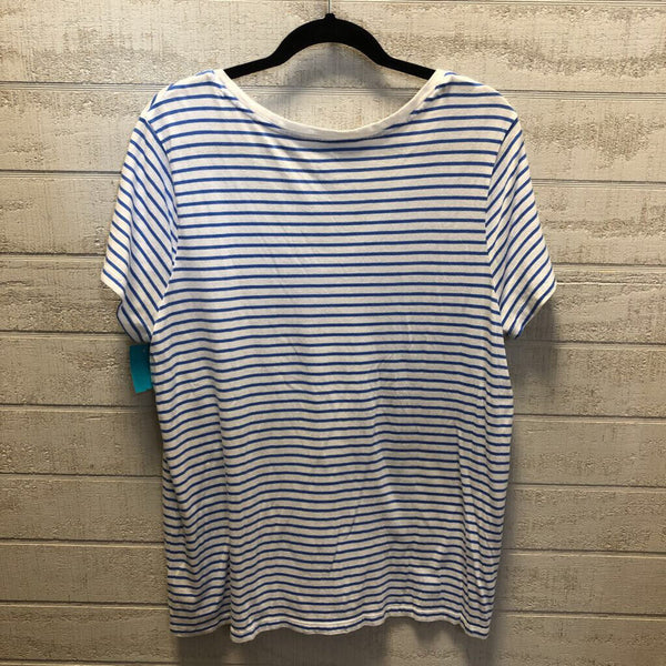 XXL s/s stripe v-neck top