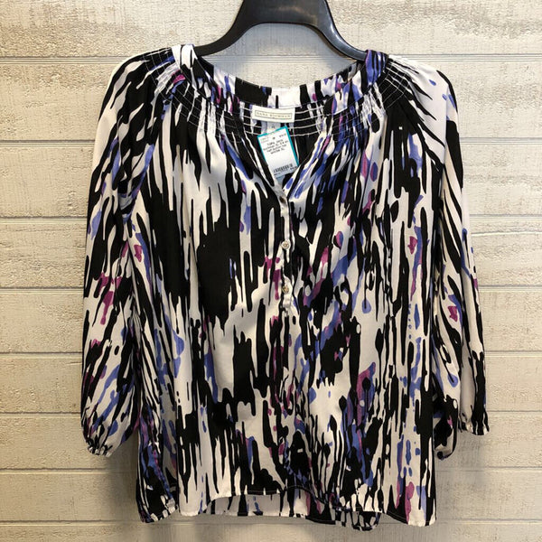 XL 3/4 slv half button top