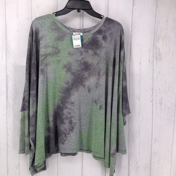 L Dolman slv Striped tie dye