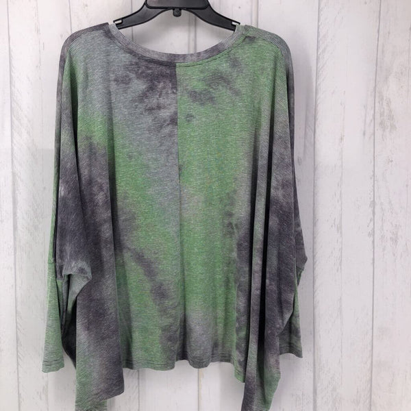 L Dolman slv Striped tie dye