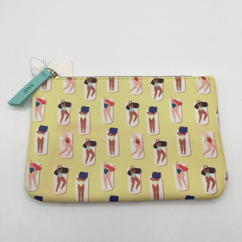 IPSY yellow graphic cosmetic bag