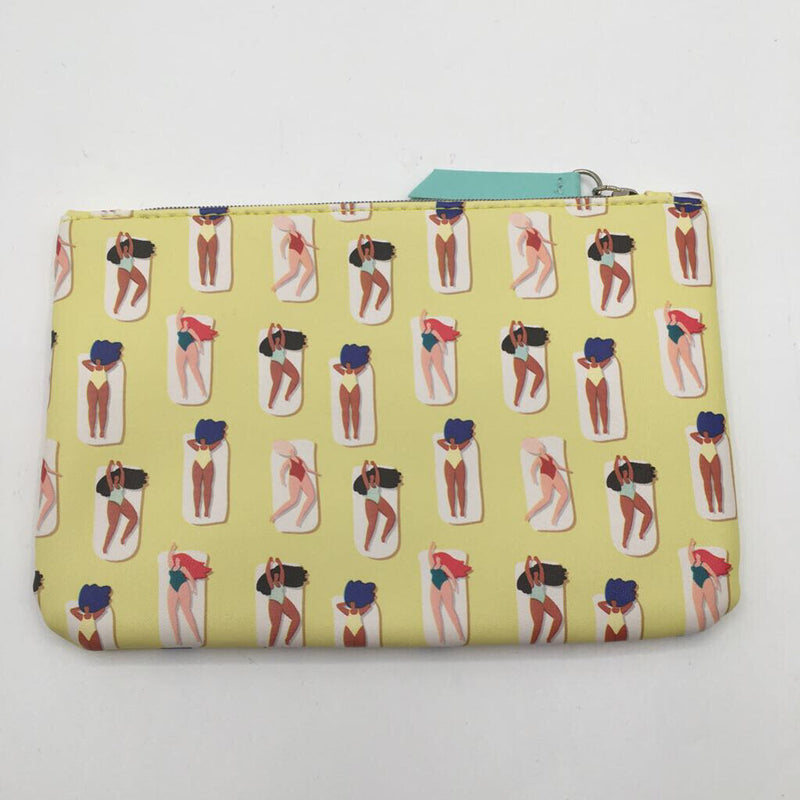 IPSY yellow graphic cosmetic bag