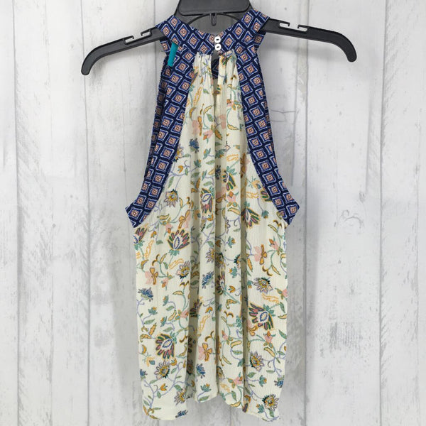 S flower print halter tank