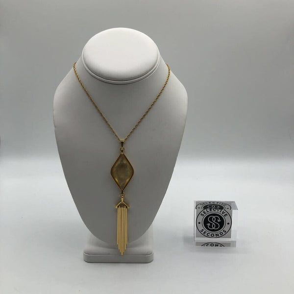 Spartina gold necklace w/ diamond shape pendant