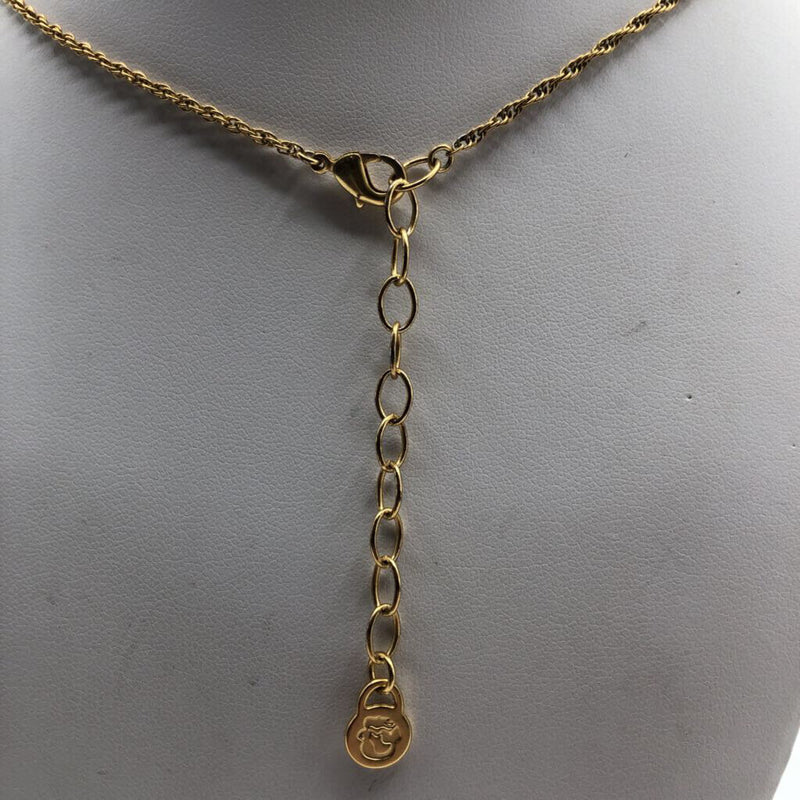 Spartina gold necklace w/ diamond shape pendant