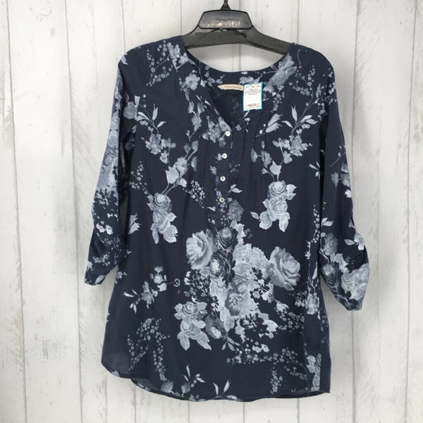 M tab slv FLoral 1/2 button