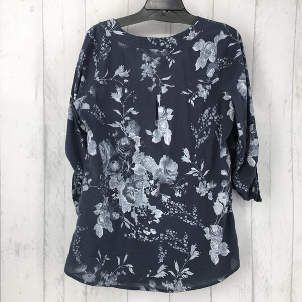 M tab slv FLoral 1/2 button