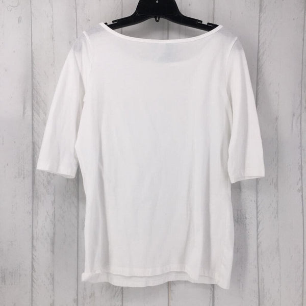 M elbow slv wide neck tee