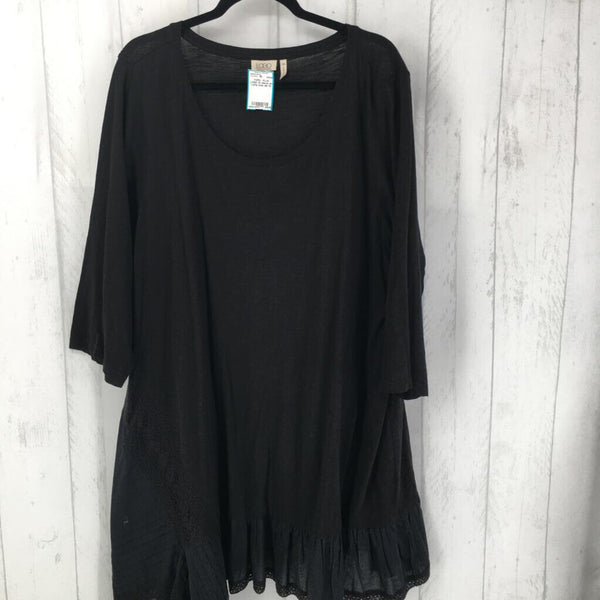 3X elbow slv ruffle tunic