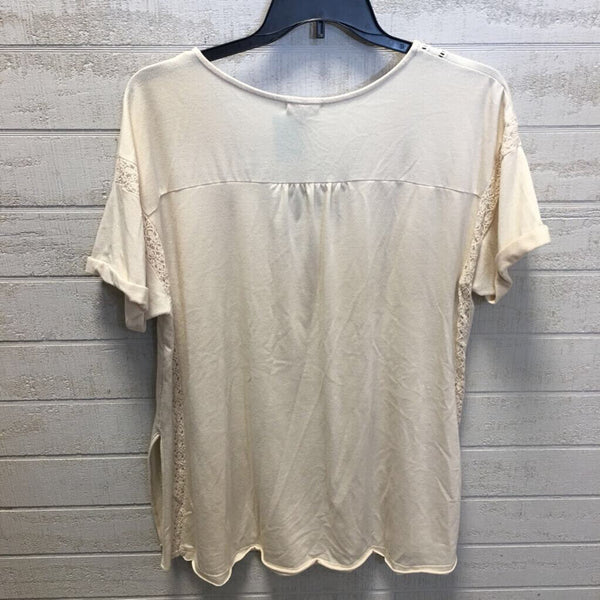 XL cuff s/s criss cross top