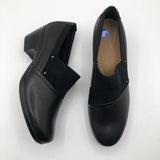 11 leather /Suede chunk heel