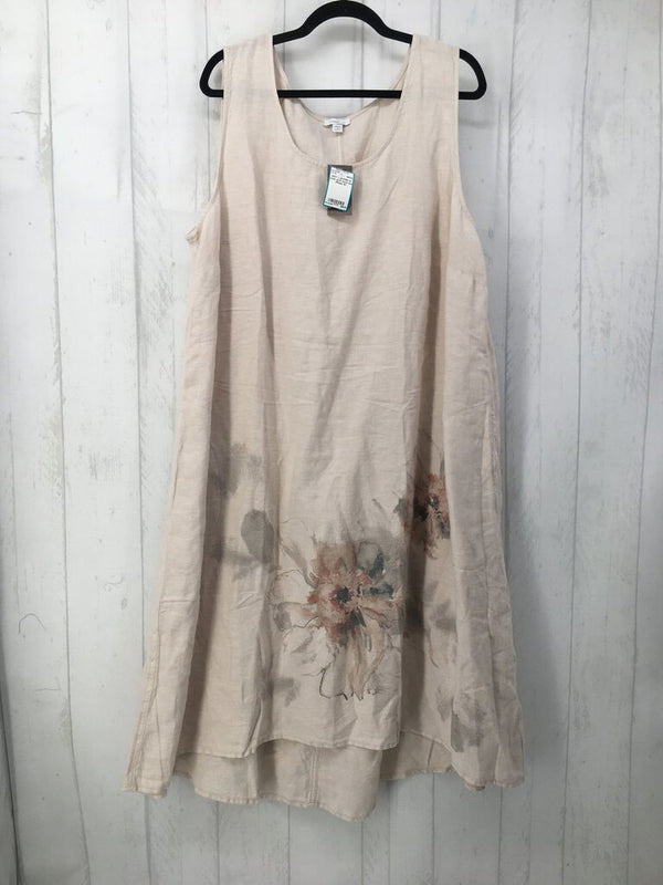 R169 3X Linen slvls floral hem