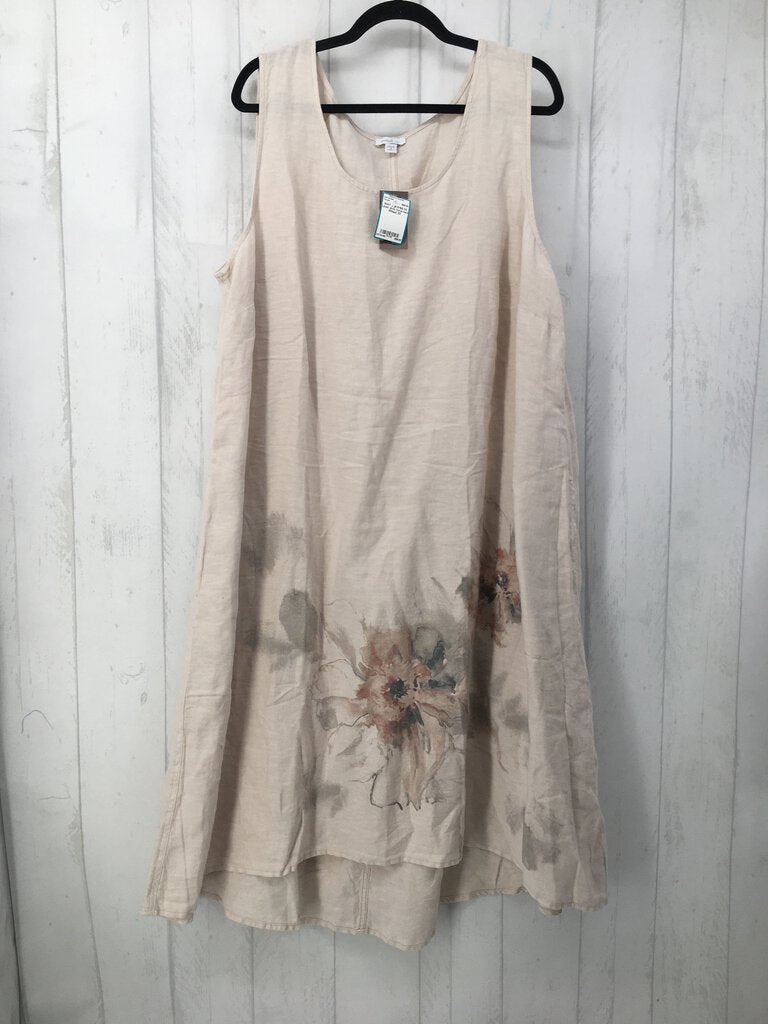 R169 3X Linen slvls floral hem