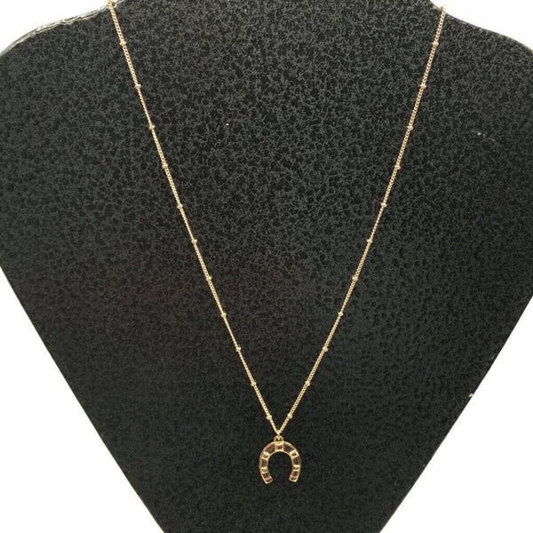 10" goldtone horseshoe necklace