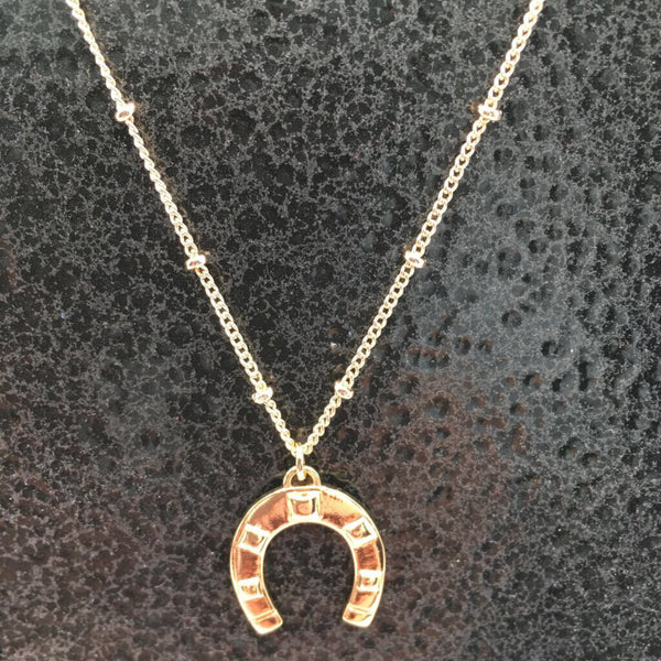 10" goldtone horseshoe necklace