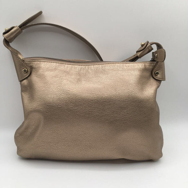 metallic shoulder bag