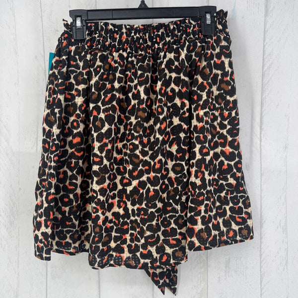 XS leopard tie waist skirt