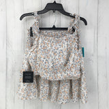 L 2 pc. floral crop halter & Skirt