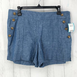 6 chambray button short