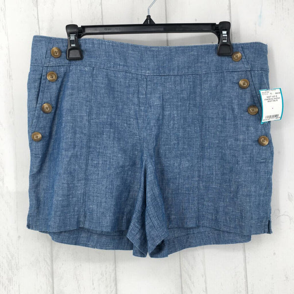 6 chambray button short