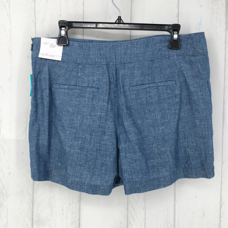 6 chambray button short