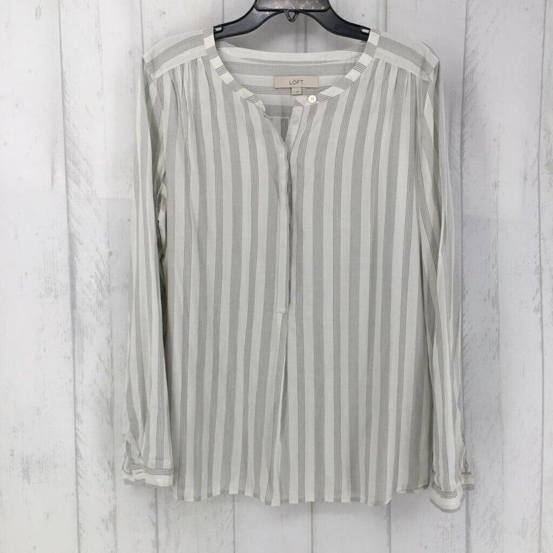 L l/s striped 3/4 button