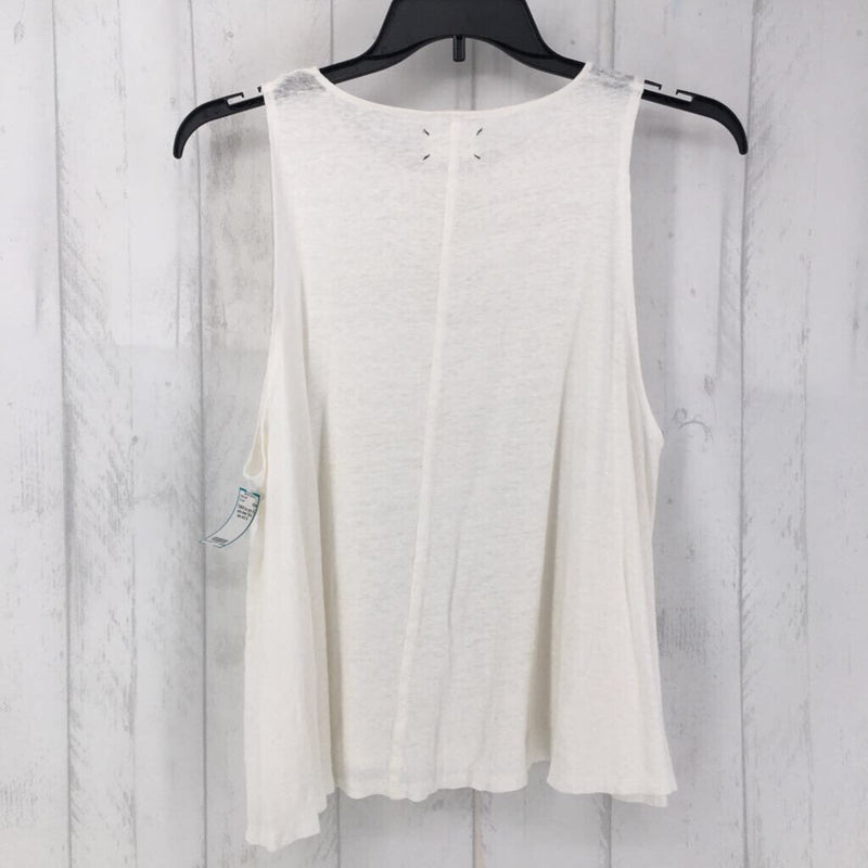 XL slvls sheer flare hem