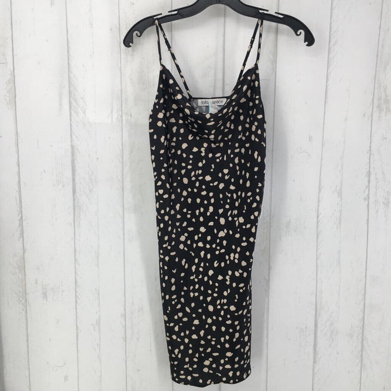 S slvls polka dot drape dress