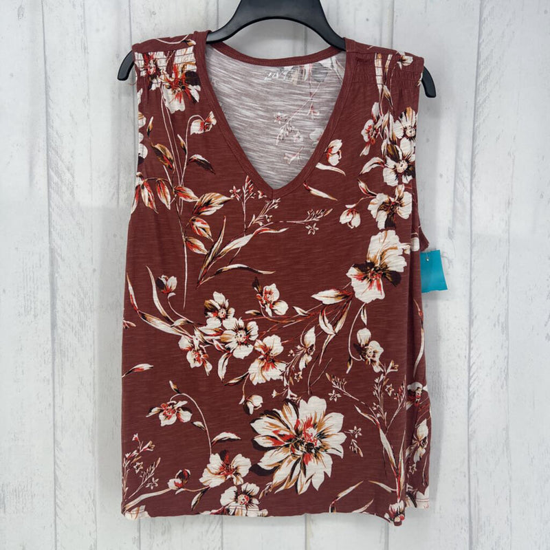 XL flower print v-neck tank