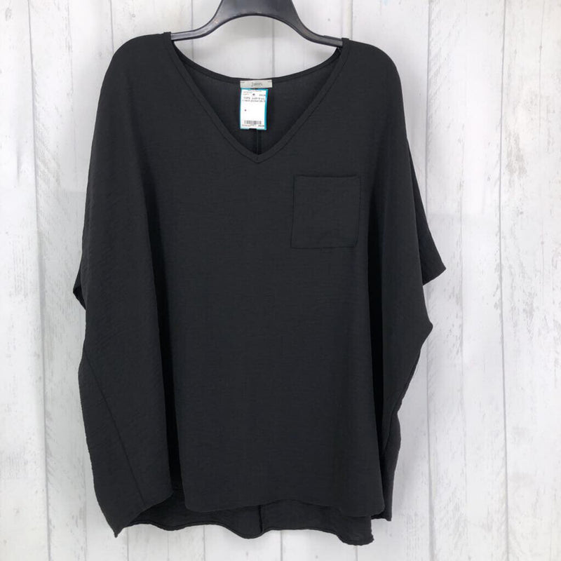 M s/s v neck pocket