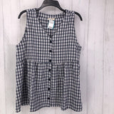 NWT L plaid button tank