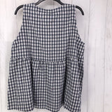 NWT L plaid button tank