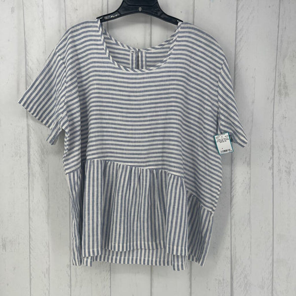 XL s/s Striped keyhole