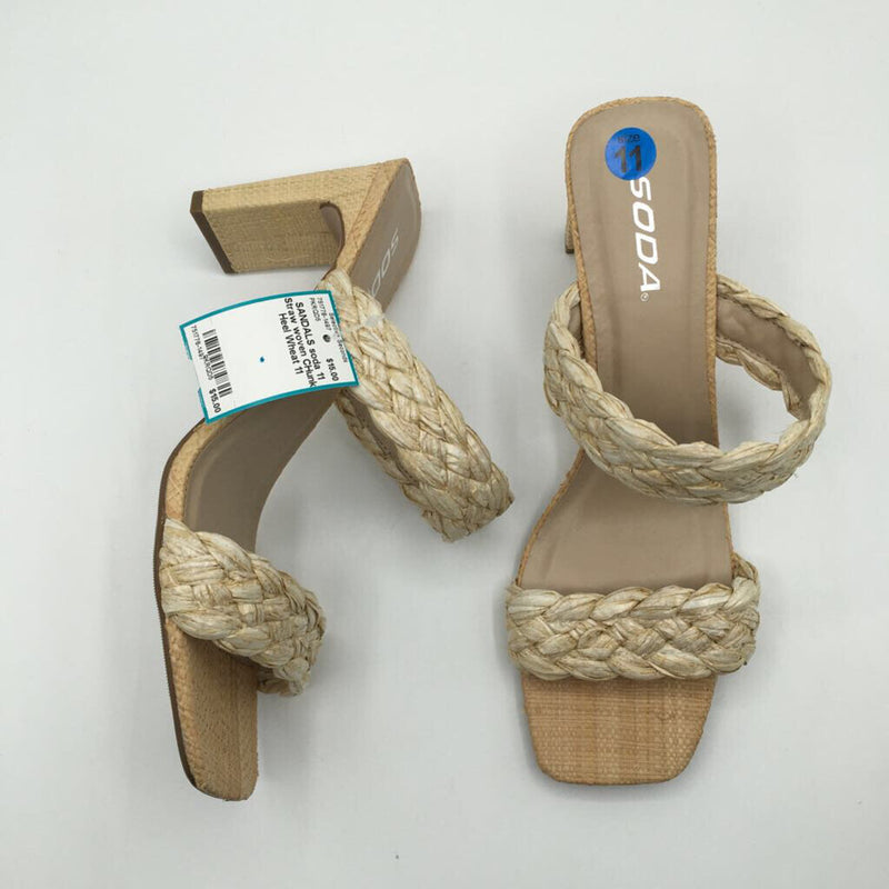 11 Straw woven CHunk Heel