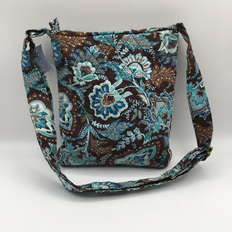 floral quilted crossbody w/ slip/zip pocket