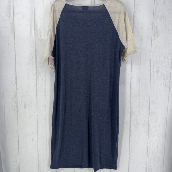 3X s/s Marled Color block dress