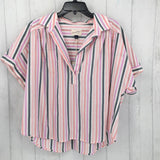 XXL s/s striped button down