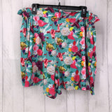 3XL floral tie waist short