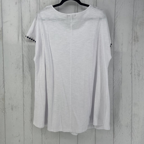 22/24 s/s embroidered pocket top