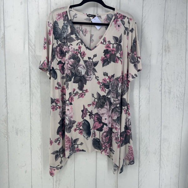 3xl s/s floral tunic