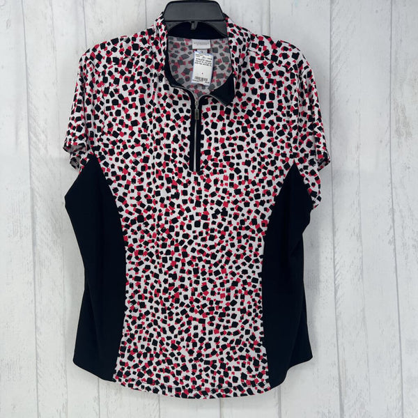 XL s/s print polo top